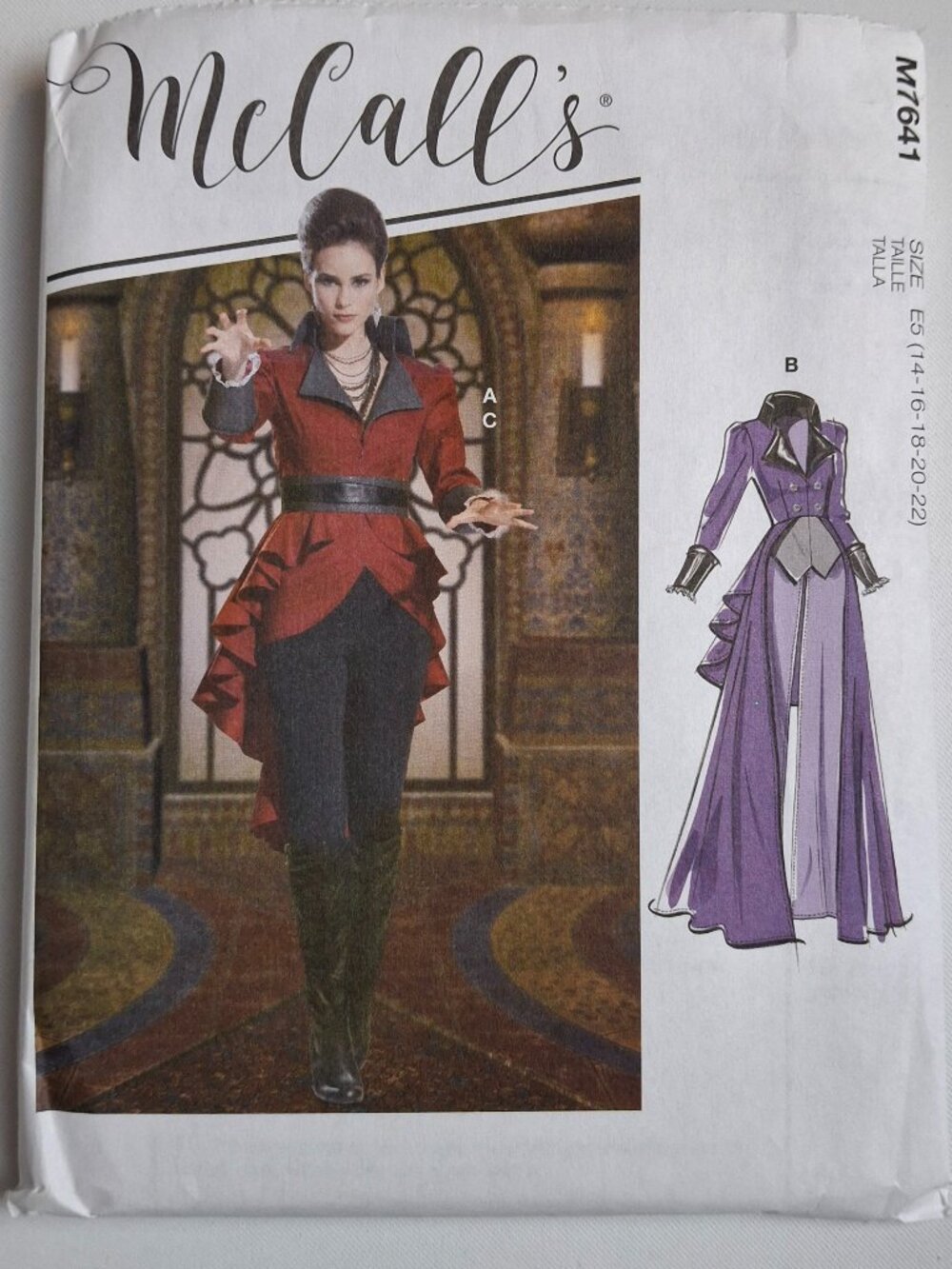 McCall's 7641 Sz 14-22 Steampunk Vampire Tailcoat &Overskirt Costume Pattern New